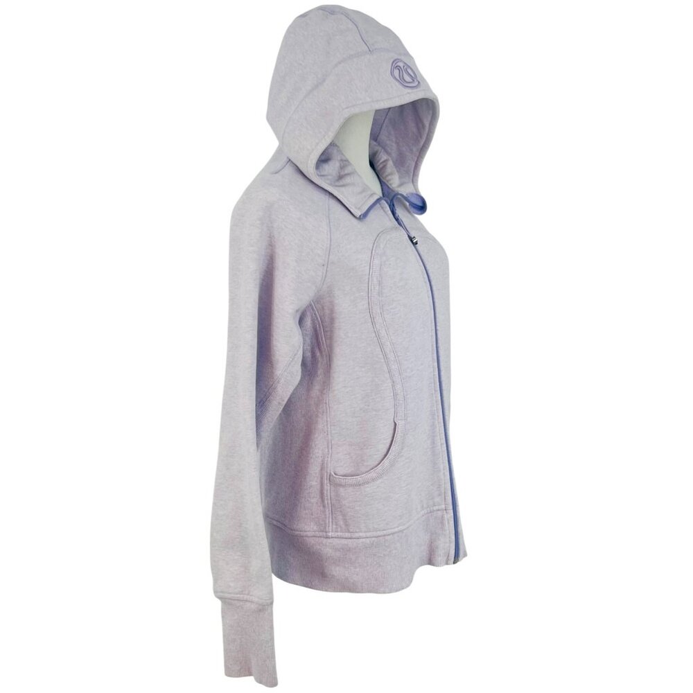 Vtg Y2K Lululemon Heathered Purple Fleece Lined Scuba Hoodie | Athleisure Preppy - Picture 6 of 16